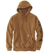 Bluzy męskie - Bluza Carhartt Midweight Signature Sleeve Logo Hooded Sweatshirt CARHARTT BROWN - miniaturka - grafika 1