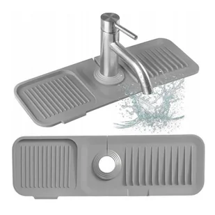 UNIWERSALNA MATA OCIEKOWA SILIKONOWA DO ZLEWU ZLEWOZMYWAKA 45 x 14cm BRUNBESTE BB-3329 SZARA - Suszarki do naczyń - miniaturka - grafika 1