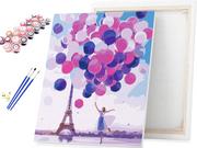 Malowanie po numerach - Malowanie po numerach Dziewczyna z balonami Eiffla / beliart - miniaturka - grafika 1