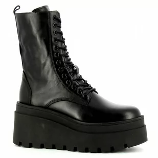 Czarne trzewiki na platformie CARINII - Carinii - Botki damskie - miniaturka - grafika 1