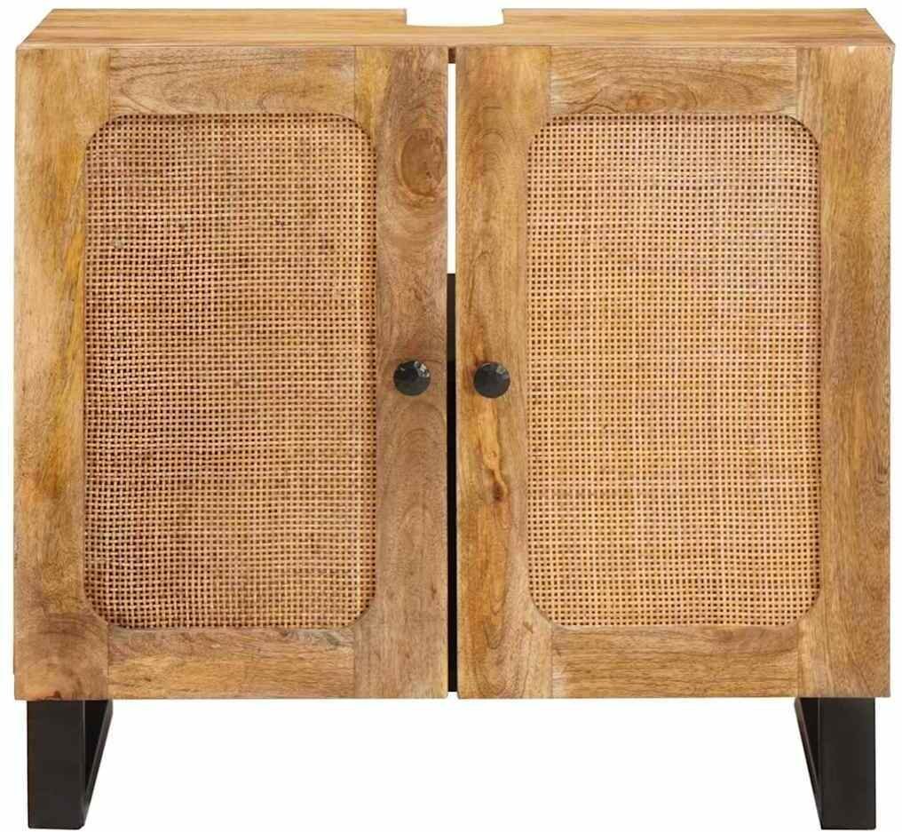 vidaXL Szafka pod umywalkę Brązowy 62 x 33 x 58 cm Drewno mango