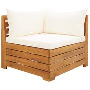 Meble ogrodowe - Moduł sofy narożnej, 1 szt., z poduszkami, lite drewno akacjowe kod: V-46686 - miniaturka - grafika 1