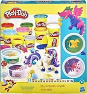 Masy plastyczne - Play-Doh Zestaw Magiczny Blask Jednorożec 15 Tub - miniaturka - grafika 1