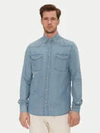 Koszule męskie - INDICODE Koszula jeansowa Ask 20-605 Niebieski Slim Fit - miniaturka - grafika 1