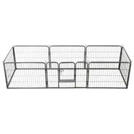 Budy dla psów - vidaXL VidaXL Kojec dla psów 8 paneli stalowy czarny 60 x 80 cm 170572 - miniaturka - grafika 1