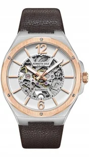 Zegarek Zegarek męski KENNETH COLE KCWGE2220701 brązowy klasyczny skeleton - Zegarki męskie - miniaturka - grafika 1