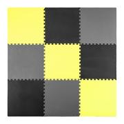 Wyposażenie pokoiku dziecięcego - Ricokids Mata piankowa puzzle 180x180cm 9 szt. szaro żółta 7497 - miniaturka - grafika 1