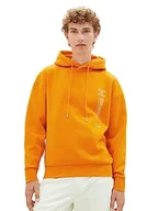 Bluzy męskie - TOM TAILOR Denim Bluza męska, 12392 - Fresh Pepper Orange, S - miniaturka - grafika 1