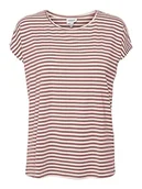 Koszulki i topy damskie - VERO MODA Damska koszulka Vmava Plain Ss Top Stripe Ga JRS Noos - miniaturka - grafika 1