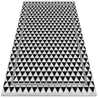 Dywany zewnętrzne - Nowoczesny dywan tarasowy Czarno białe trójkąty 140x210 cm - miniaturka - grafika 1