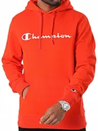 Bluzy męskie - BLUZA męska CHAMPION z kapturem 220253-OS014 pomarańczowa M - miniaturka - grafika 1