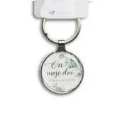 Breloczki dla dzieci - SZARON Brelok metalowy srebrny - On moje dni nasyca - Szaron - miniaturka - grafika 1