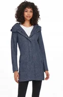 Płaszcze damskie - Only Płaszcz Przejściowy z Kapturem Niebieski XXL Jhf - miniaturka - grafika 1