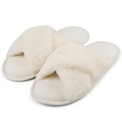 Skarpetki dla dzieci - riemot Kapcie damskie, zimowe pluszowe pantofle z pianki z pamięcią kształtu, ciepłe kapcie domowe, wygodne, antypoślizgowe, puszyste pantofle, beżowe, rozmiar 38-39, beżowy, 38/39 EU - miniaturka - grafika 1