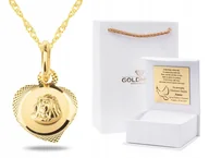 Biżuteria dla dzieci - ZŁOTY KOMPLET MEDALIK ŁAŃCUSZEK NA CHRZEST ŚWIĘTY KOMUNIĘ ŚWIĘTĄ 8KT 333 - miniaturka - grafika 1