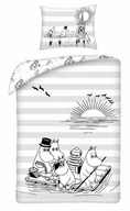 Pościel dla dzieci - Pościel 140x200 Muminki biała szara poszewka 70x90 Kids Halantex - miniaturka - grafika 1