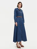 Sukienki - Fracomina Sukienka jeansowa FR25SD4004D417V6 Niebieski Regular Fit - miniaturka - grafika 1