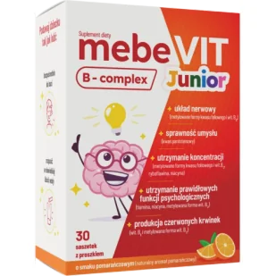 Mebevit B-Complex Junior, 30 saszetek - Układ nerwowy - miniaturka - grafika 1