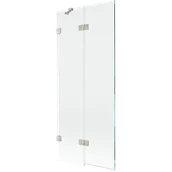 Parawany nawannowe - Mexen Lunar parawan nawannowy 2-skrzydłowy lewy 80 x 150 cm, transparent, nikiel szczotkowany - 897-080-100-97-00-L - miniaturka - grafika 1