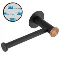 Stojaki i wieszaki na papier toaletowy - Yoka Home Alfa uchwyt na papier toaletowy bambus/czarny ALFA-UP - miniaturka - grafika 1