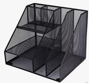 TIERRA Przybornik na biurko metalowy JUMBO siatka 7 komór 7a TRES czarny /SPW7A/CZ/ !dostępność 05-04-2021! - Przyborniki na biurko - miniaturka - grafika 1