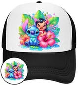 Czapki i chusty sportowe męskie - Czapka z Daszkiem Lilo i Stich Czarna z Nadrukiem Na Lato Siatka Bejsbolówka - miniaturka - grafika 1