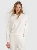 Bluzy damskie - 4F Bluza dresowa nierozpinana z modalem damska - biała L - miniaturka - grafika 1