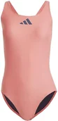 Stroje kąpielowe - adidas Damski strój kąpielowy z 3 barami, czarny 86 cm, Czarny, 128 - miniaturka - grafika 1