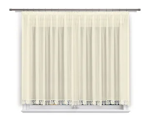 FIRANA GOTOWA 700X100,PROSTA,WOAL ECRU,GIPIURA 8CM - Firany - miniaturka - grafika 1