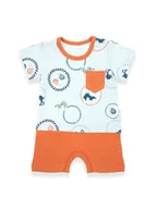 Kombinezony dla dzieci - Chłopięcy rampers z nadrukiem pomarańczowy Nicol,r.68 - miniaturka - grafika 1