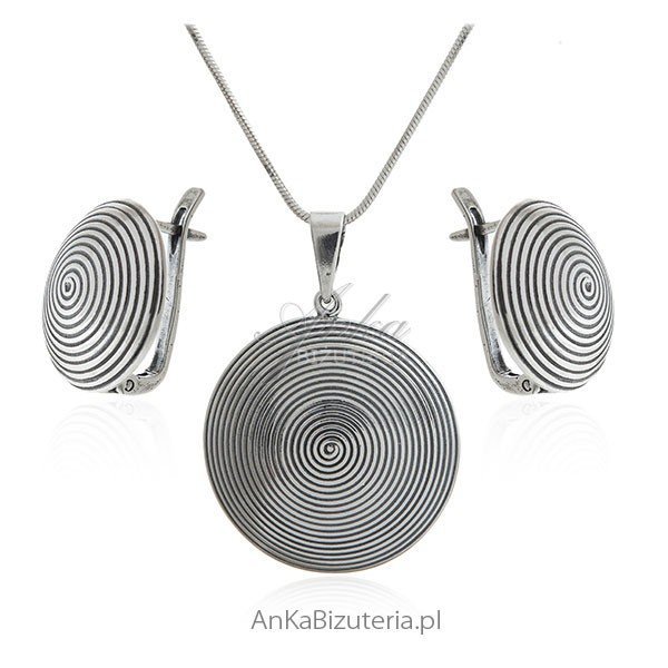 ankabizuteria.pl Komplet biżuteria srebrna oksydowana