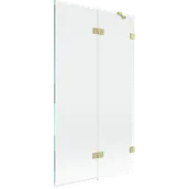 Parawany nawannowe - Mexen Lunar parawan nawannowy 2-skrzydłowy prawy 100 x 150 cm, transparent, złoty szczotkowany - 897-100-100-55-00-P - miniaturka - grafika 1