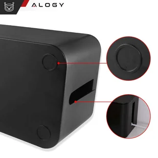 Organizer kabli biurkowy podłogowy pojemnik pudełko na kable listwy Alogy Box M 31cm Czarny - Części i akcesoria do laptopów - miniaturka - grafika 9