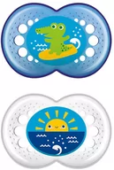 Smoczki uspokajające - Smoczki dla dzieci Mam Baby Original Soother 16+ Silicone Blue 2 szt - miniaturka - grafika 1