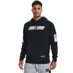 Męska bluza dresowa nierozpinana z kapturem Under Armour UA Baseline Fleece P/O Hoody - czarna - UNDER ARMOUR - Bluzy sportowe męskie - miniaturka - grafika 1