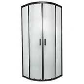 Kabiny prysznicowe - Kabina prysznicowa narożna 1/4 koła Soho Black 90x90x190 cm czarna Kerra - miniaturka - grafika 1