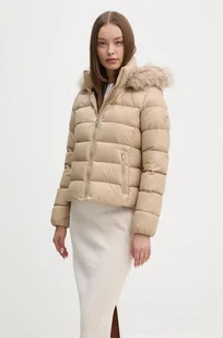 Tommy Hilfiger kurtka puchowa damska kolor beżowy zimowa WW0WW43520 - Kurtki damskie - miniaturka - grafika 1