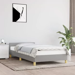 Lumarko Rama łóżka z zagłówkiem, jasnoszara, 100x200 cm, obity tkaniną - Łóżka - miniaturka - grafika 1