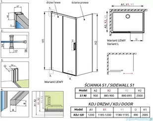 Radaway Idea White Kdj kabina 120x90cm lewa szkło przejrzyste 387042-04-01L/387050-04-01R - Kabiny prysznicowe Radaway Idea White Kdj kabina 120x90cm lewa szkło przejrzyste 387042-04-01L/387050-04-01R - Kabiny prysznicowe - miniaturka - grafika 2