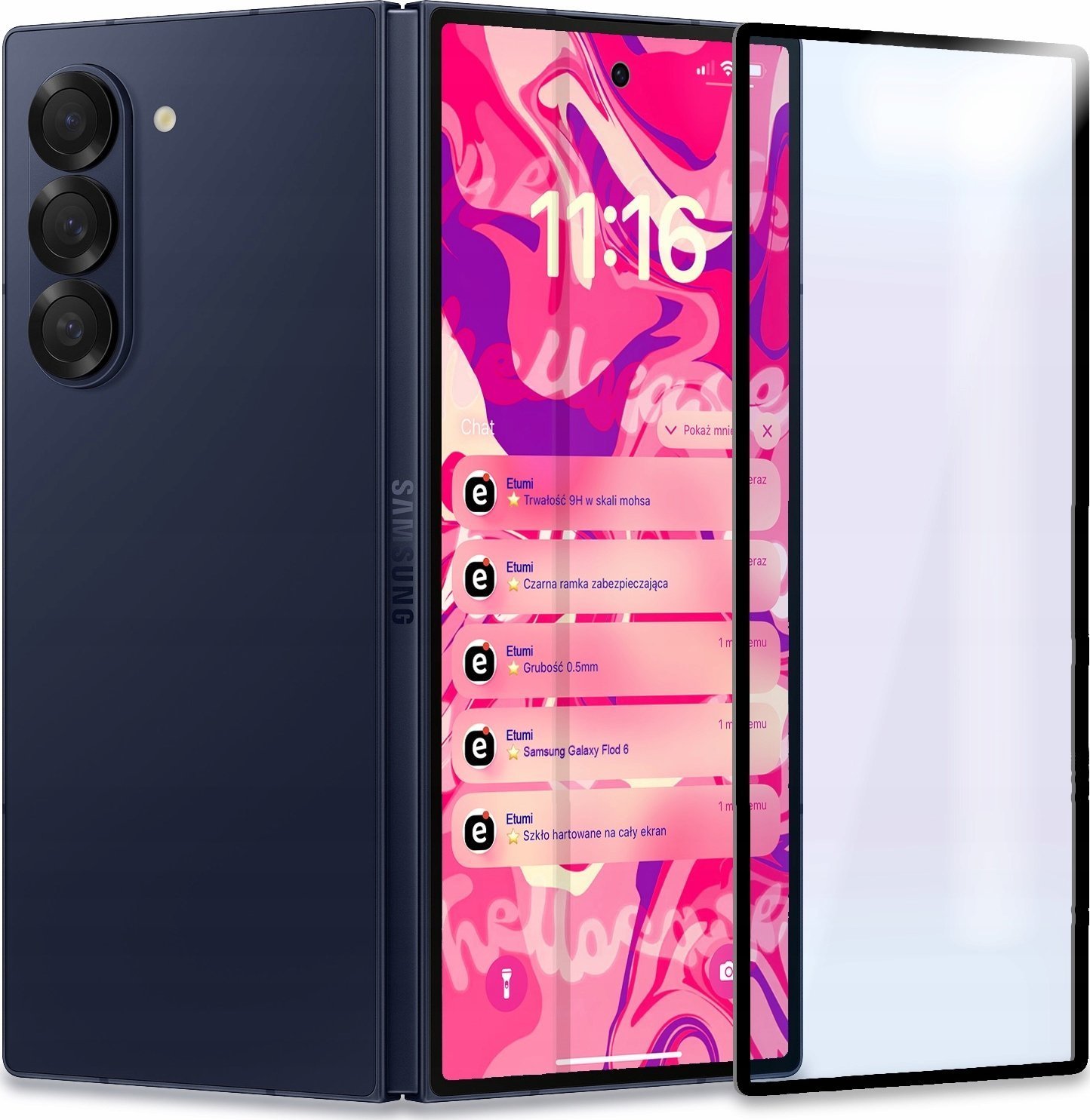 Hello Case Szkło Hartowane PREMIUM Do Samsung Galaxy Fold 6 Na cały ekran, Ochronne