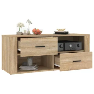 Szafka pod telewizor, dąb sonoma, 100x35x40 cm - Szafki RTV - miniaturka - grafika 6