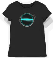 Koszulki i topy damskie - Koszulka damska czarna z grafiką turkusowej poświaty M - Empik - miniaturka - grafika 1