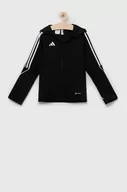 Bluzy dla dziewczynek - adidas Performance bluza dziecięca TIRO23 L WB Y kolor czarny z kapturem z aplikacją - miniaturka - grafika 1