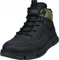 Botki męskie - BUGATTI TRZEWIKI MĘSKIE CZARNE Z ZIELONYM PANELEM I SZNUROWANIEM 44 JŻA - miniaturka - grafika 1