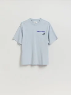 Reserved - Bawełniany t-shirt Snoopy - jasnoniebieski - Koszulki męskie - miniaturka - grafika 1