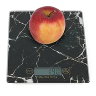 Wagi kuchenne - Tadar ELEKTRONICZNA WAGA KUCHENNA SZKLANA CZARNY MARMUREK 5903313412377 - miniaturka - grafika 1