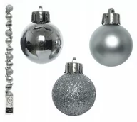 Bombki - Bombki na choinkę nietłukące zestaw 14szt 3cm srebrne - miniaturka - grafika 1