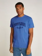 Koszulki męskie - TOMMY JEANS Koszulka w kolorze niebieskim - miniaturka - grafika 1
