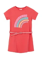 Sukienki - s.Oliver Dziewczęca sukienka z błyszczącym paskiem, czerwony, 98 cm - miniaturka - grafika 1