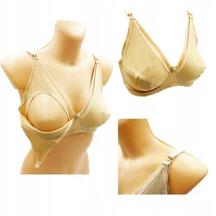 Biustonosz Ciążowy Do Karmienia Beżowy Stanik Miękki r. 36/80D Wygodny - Biustonosze ciążowe - miniaturka - grafika 1